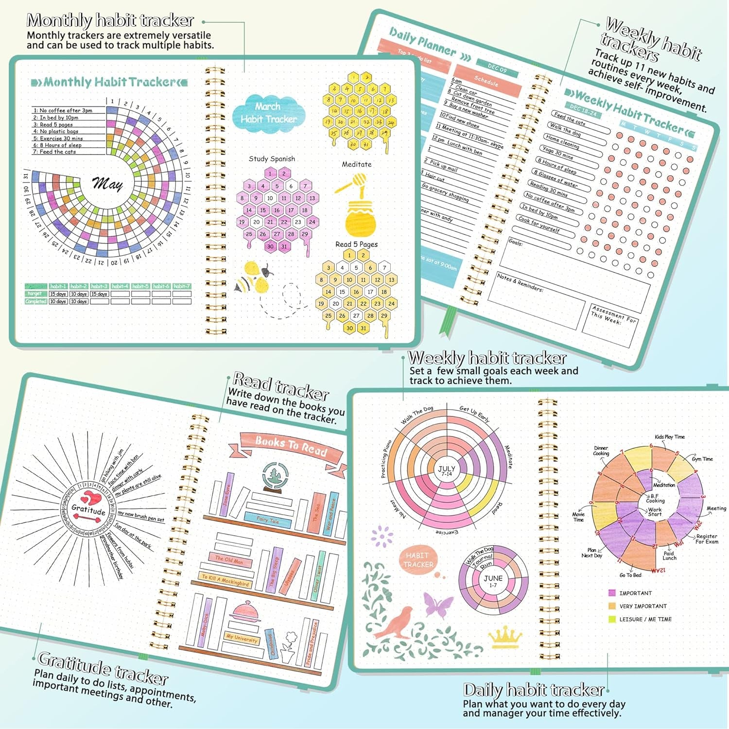 36Pcs Bullet Journal Stencils Templates Set (5.1 * 7.9 Inch) - Bullet Journals Accessories/Supplies Kit - Journal Stencils for Bullet Journaling - Planner Stencils for A5 Dotted Journal