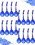 20 Pieces Turkish Blue Evil Eye Beads Charms Pendants Crafting Glass Beads Wall Hanging Ornament with Ropes for Jewelry Accessories Home Craft Decoration (Waterdrop)