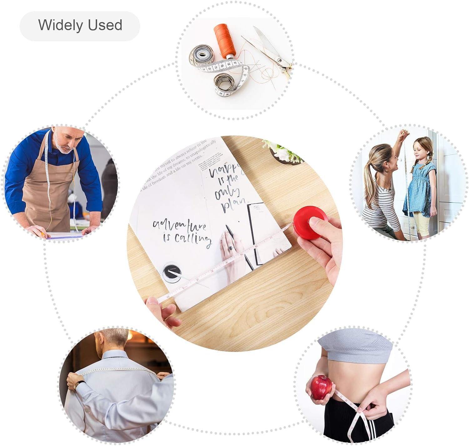 Tape Measure, 10 Pack Measuring Tape for Body 60 Inch, Retractable Fabric Small Tape Measure for Sewing Tailor Medical Craft Cloth