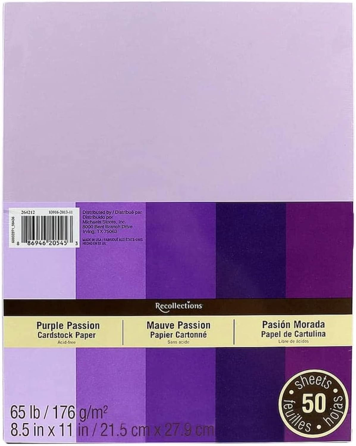 Cardstock Paper, 8 1/2" X 11" Purple Passion