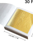 Edible Gold Leaf Sheets 30 Sheet Gold Leaf for Cake Chocolates Decorating, Bakery Pastry Cooking, Makeup Health & Spa,Gilding Crafting,Gilding Dessert Decoration, DIY Arts Project, 4.33 X 4.33Cm (30)