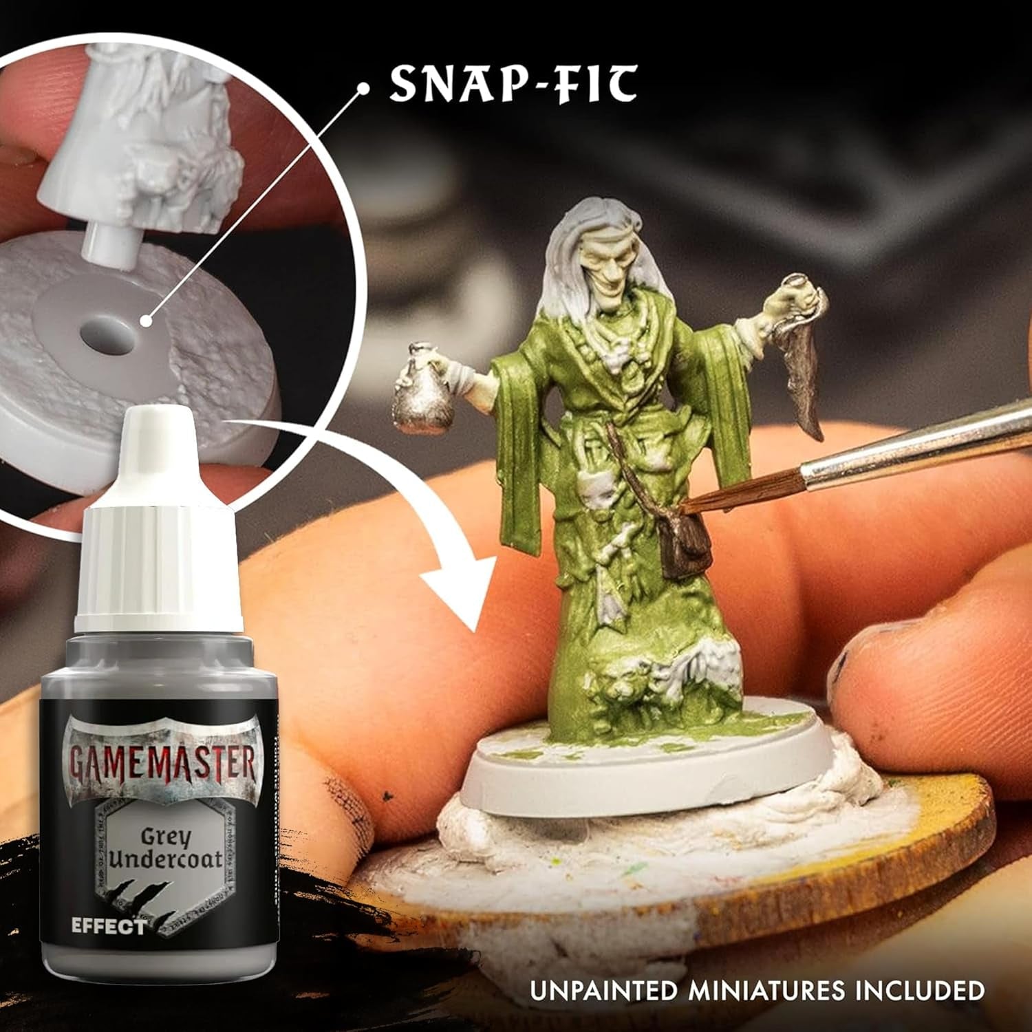 Wilderness Adventures Dnd Acrylic Paint Set with 20 Warpaints, Acrylic Paints for Models and Miniatures, Acrylic Warpaints, Quickshade Washes, Metallic Paints & 2 Plastic Miniatures