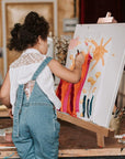 Art Easel (2 Pack) A-Frame Painting Easel, Wood Display Stand Holding Canvas up to 22" High, Portable Tabletop Easel and Sign Holder, Folding Travel Easel, Easy to Carry