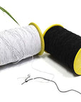 (2 Rolls) White and Black Elastic Thread 547 Yard Package 0.5Mm Thickness