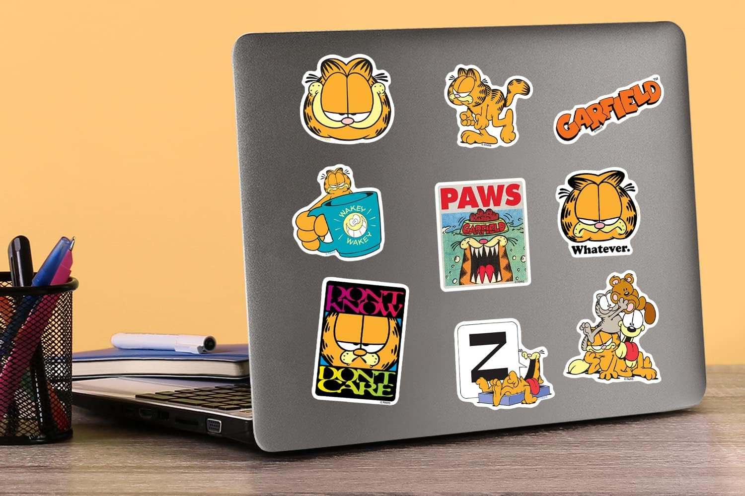 Garfield 50Ct Vinyl Large Deluxe Stickers Variety Pack - Laptop, Water Bottle, Scrapbooking, Tablet, Skateboard, Indoor/Outdoor - Set of 50