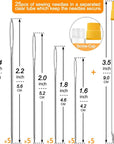 25/50 PCS Premium Large Eye Large Gage Needles for Hand Sewing with 2 Needle Threaders, Assorted Sizes, Embroidery Needles for Hand Sewing, Big Eye Needle