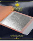: Silver Leaf Transfer Sheets [25 Sheets, 3.75 Inch] - Aka Silver Foil Sheets, Real Silver Leaf Sheets for Painting, Silver Leaf Sheets for Craft, Silver Leaf Foil Sheets