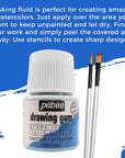 Pebeo Drawing Gum Made in France - Masking Fluid for Watercolor Painting and Various Art Projects - Bundled with  Applicator Brush Set