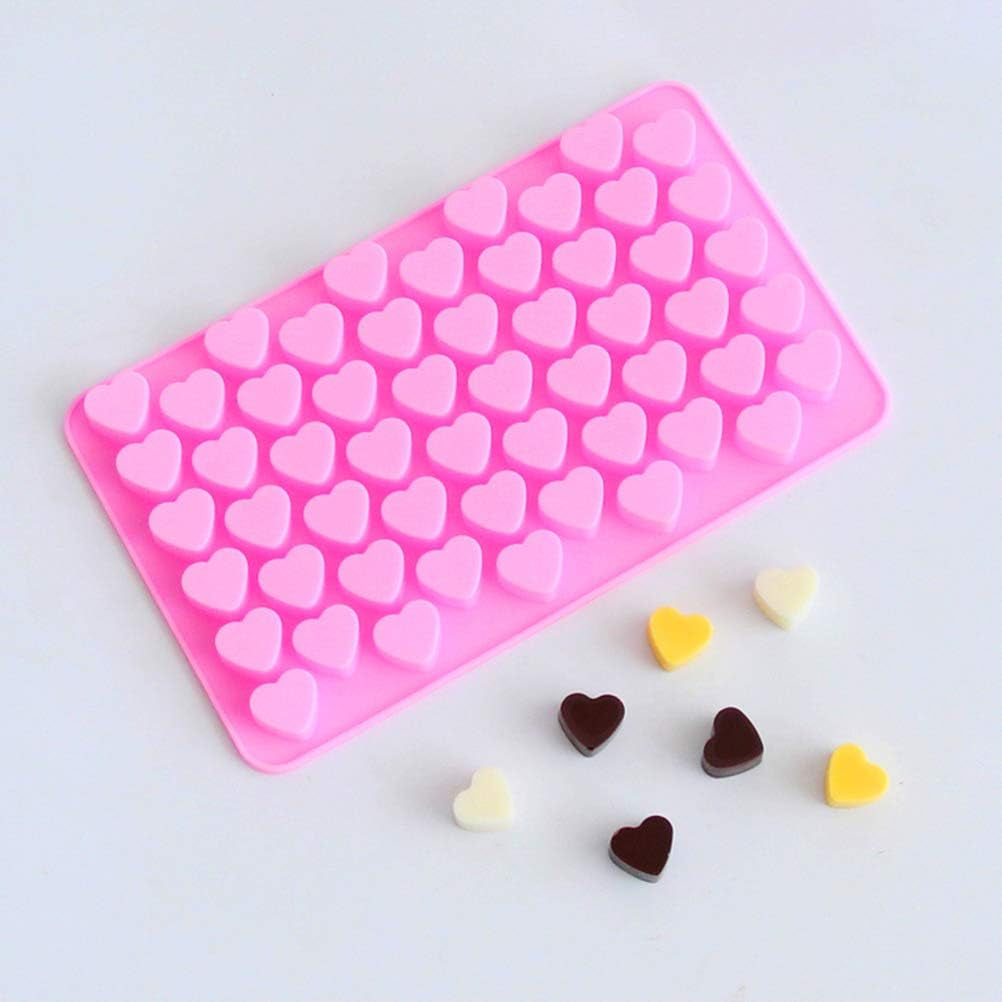 Silicone Moulds for Wax Melts with Dropper 55 Heart Mould Sweet Moulds Mini Candy Molds Silicone Shape for Love Chocolate Soap Ice Cube Tray Jelly Melts Gummy DIY