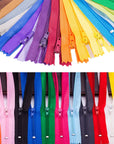 100 Pcs 9 Inch Nylon Coil Zippers Tailor Sewer Bulk for Sewing Crafts 25 Colors