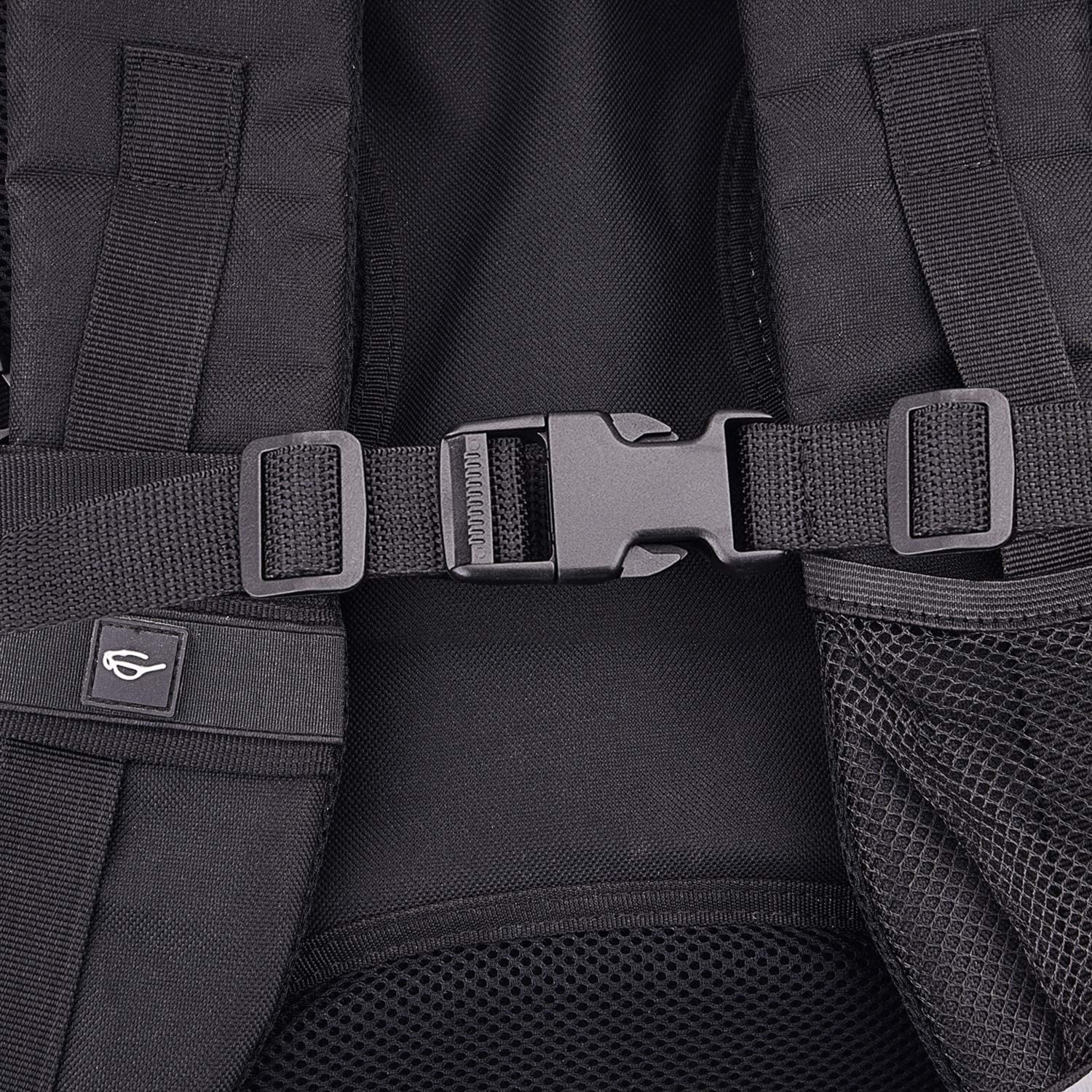 1 Inch 16 Yards Polypropylene Webbing Strap Band with 16 Set 1Inch Side Release Plastic Buckles, Black
