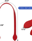 12PCS Bag Handles for Bag Making,23.4" PU Leather Straps for Handbag,Purse Handles for Crochet Bags 6 Colors