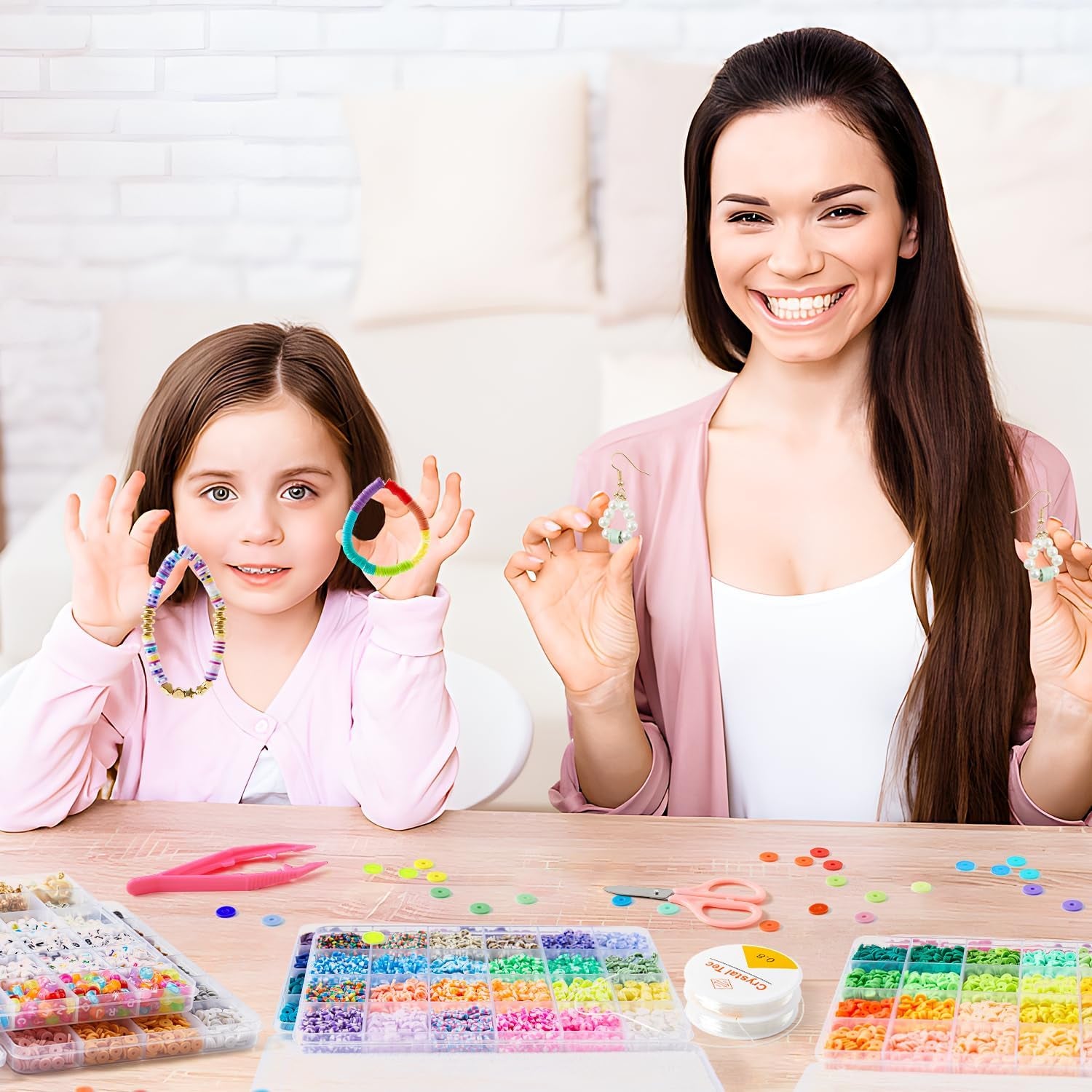 22000 Pcs Clay Beads for Bracelet Making Kit, 120 Colors Flat round Polymer Clay Beads, Friendship Bracelet Kit Heishi Beads for DIY Jewelry Making, Crafts Gift for Girls Teen Ages 6-12