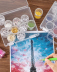 Bead Organizer Box, Diamond Painting Art Storage Box, Diamond Painting Art Accessories Bead Storage Containers 14 Slots Clear Embroidery Bead Storage Organizer Container with Lids for Beads (2 Pack)