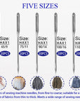 Sewing Machine Needles, Pack of 100, for Singer, Brother, Janome, Varmax and Home Sewing Machines. Universal Standard Needles in Sizes 65/9, 75/11, 90/14, 100/16, 110/18 (100)