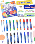 Rainbow Colors Face Painting Kits- 16 Colors Twistable Face Paint Marker Sticks with 2 Brushes, LGBT Washable Face Paint Crayons Kit, Birthday, Pride Day
