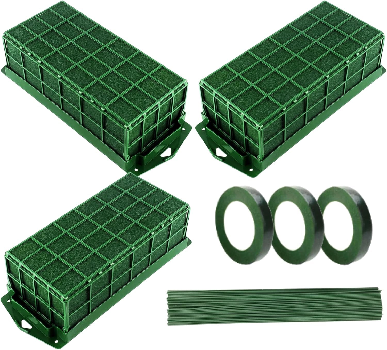Floral Foam Cage Flower Holder with Floral Foam for Fresh Flowers Artificial Flowers for Table Centerpiece Floral Arrangement,Wedding Holiday Christmas Decorations(Floral Tape X2,Floral Wire X20)