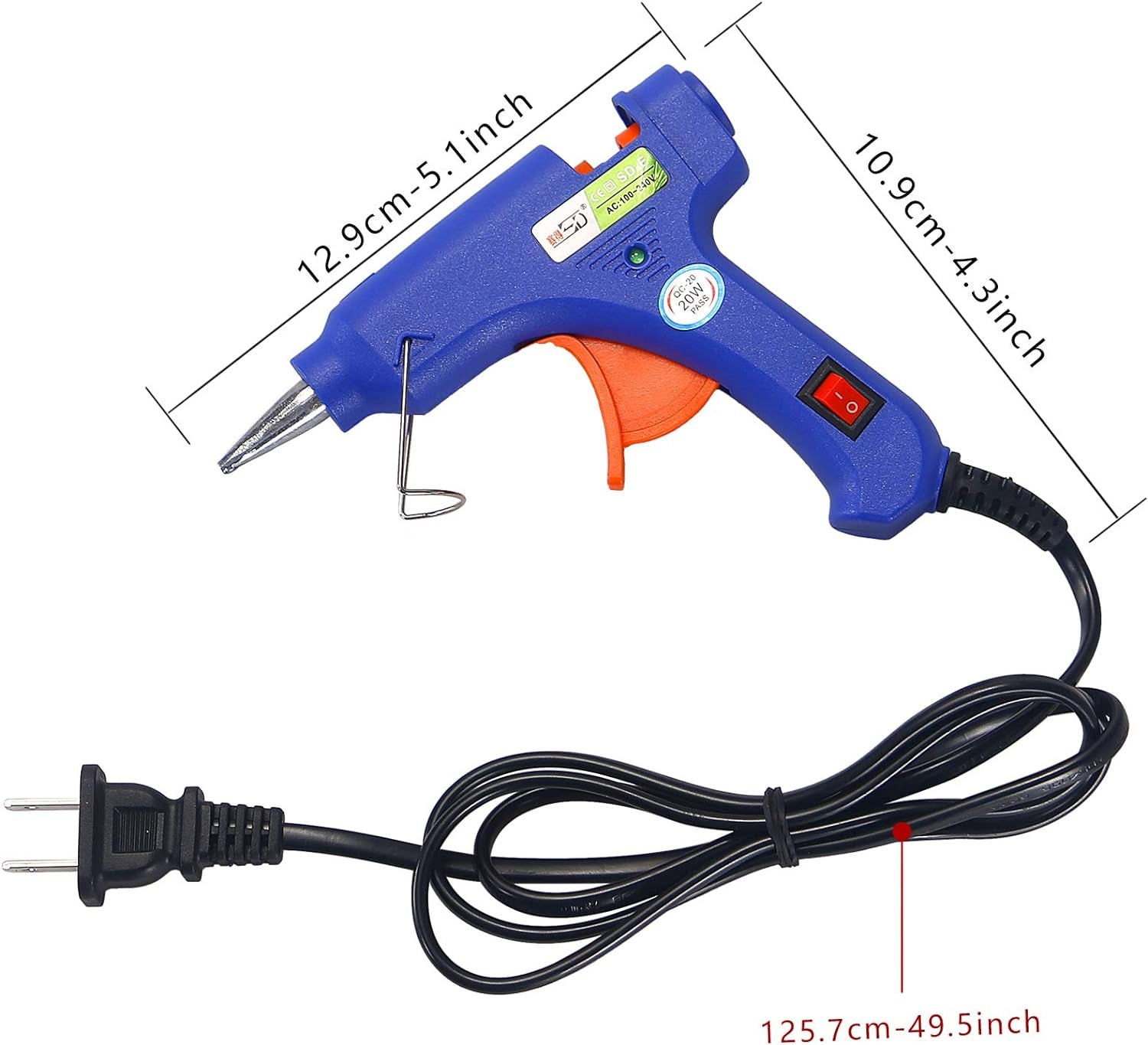 Glue Gun and Sticks Set, Hot Melt Glue Gun Mini for Crafts with 20 Pcs Glue Sticks and 20 Wood Craft Sticks,Hot Mini Glue Guns with Hardshell Carrying Case for School DIY Arts, Craft