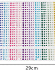 1800 Pieces 3Mm 4Mm 5Mm Multicolor Bling Rhinestone Sticker 2 Sheets Gem Diamond Self Adhesive