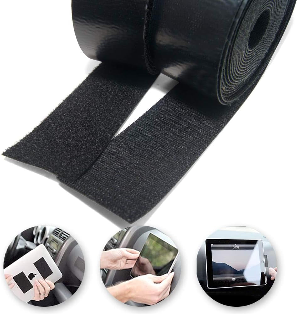 1 Inch Hook and Loop Tape Sticky Back - 5.5 Yards (16.5 Feet) - Strips Adhesive Heavy Duty Black Roll (1 Inch * 16.5 Ft)