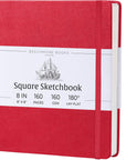 Art Sketch Book, Square 156 Pages 8 X 8 Inch, Hardcover Leather Artist Sketchbook, Blank Sketch Pad for Drawing, Painting Supplies, Thick 160Gsm Cream Paper, Boxed for Gifts