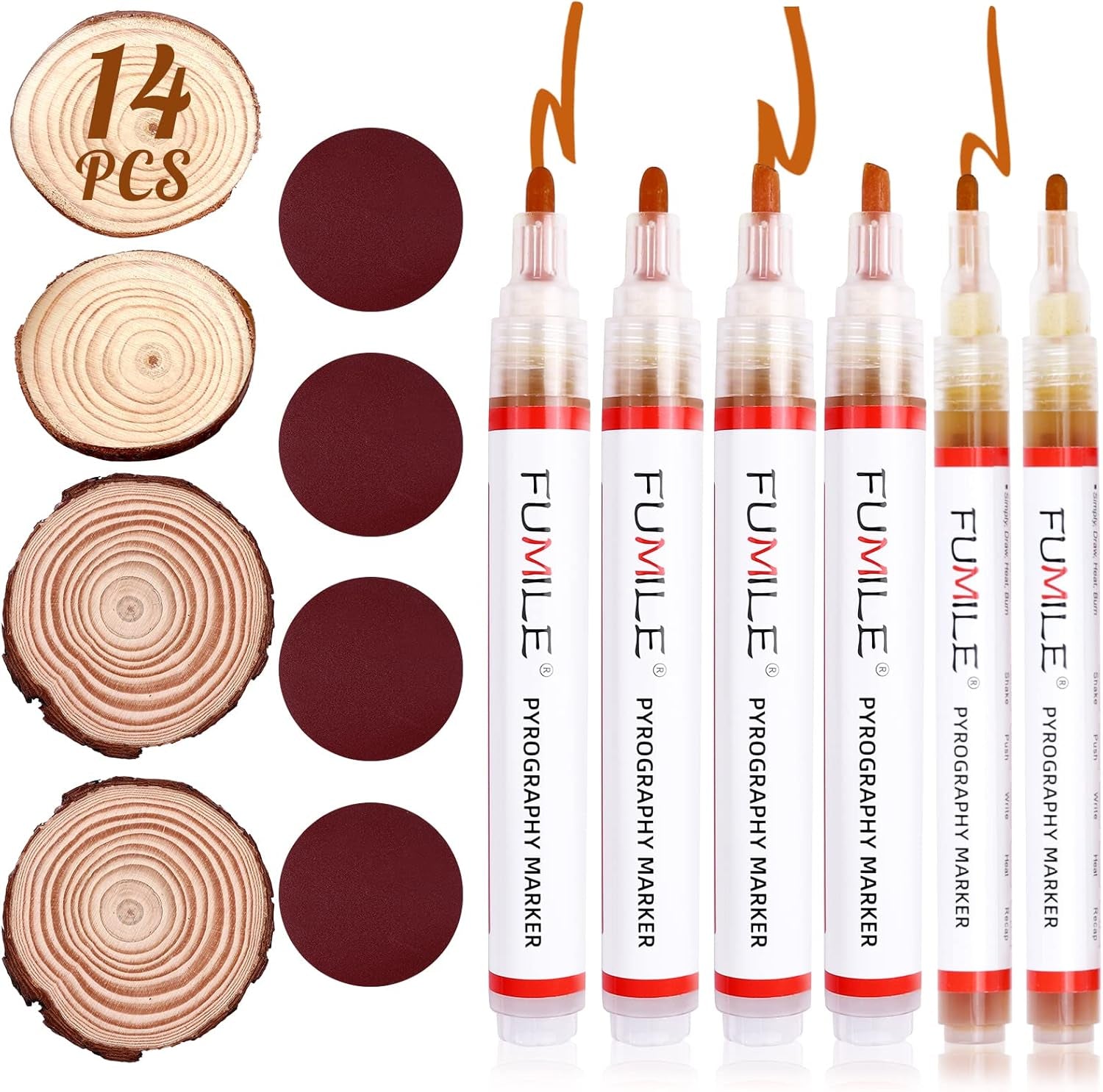 Scorch Pen Markers for Wood,Wood Burning Pen Set with 3PCS Scorch Pen Marker Equipped with 3PCS Replacement Nib for DIY Wood Painting,Suitable for Artists and Beginners in DIY Wood Projects