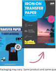 Iron on Transfer Paper for Dark Fabric Compatible with Inkjet Printer, 11 X 17 Printable T Shirt Heat Transfer Papers, Custom Print Photo, Durable, Flexible & Machine Washable (10 Sheets)