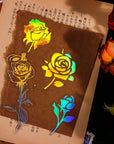 Holographic Glitter Stickers Set -160 Pcs with 4 Themes - Transparent Resin Stickers, Butterfly, Flower, Mushroom, Frame Lace Vintage Scrapbook Stickers Pack - for Laptop Phone Case Water Bottles