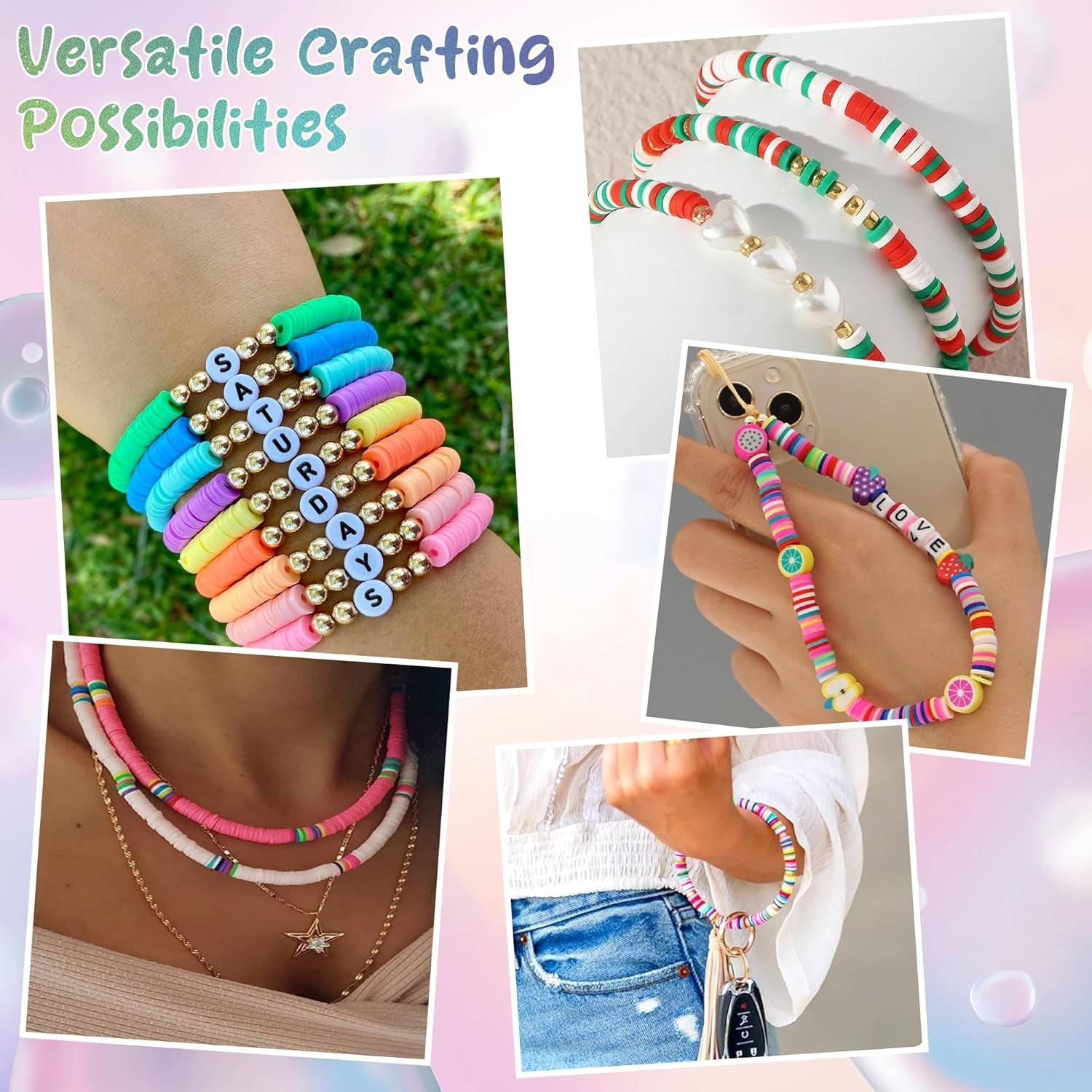 Stocking Stuffers for Kids - 3000 Clay Beads Bracelet Making Kit - Preppy Taylor Inspired Friendship Bracelets - Christmas Arts and Crafts Gift for Ages 6-12 Girl,Party Favors for Kids
