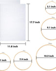 304 Pack Embroidery Kit, 200 Colors Threads, 5 Pcs Bamboo Embroidery Hoops, 2 Pcs Aida Cloth, Instructions, Bag and Cross Stitch Tools Set, Hand Embroidery Starter Kit for Beginners Adults