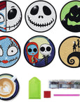 2 PCS Diamond Painting Coasters Kits, DIY Funny Jack Skull Diamond Art Coaster Sets for Beginners Adults and Kids Art Craft Supplies