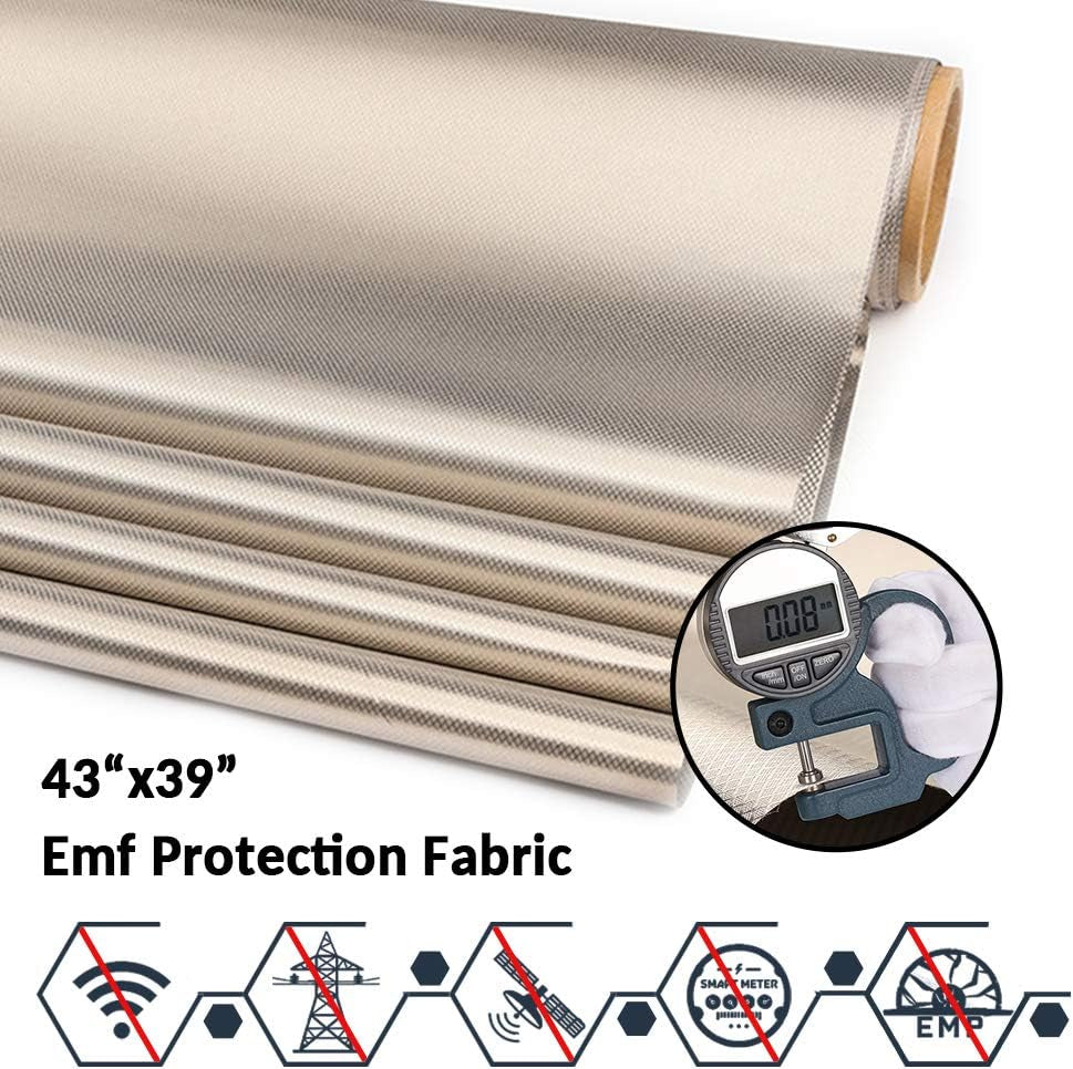 Faraday Fabric-Emi RFID Shielding-Block Wifi/Rf Anti-Radiation Military Grade and Radiation Protection Nickel Copper Fabric, RFID Blocking Material 36"X44" Inch