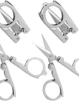 Folding Scissors, 4Pcs Stainless Steel Small Scissors Pocket Portable Foldable Travel Scissors Tiny Mini Craft Cutter