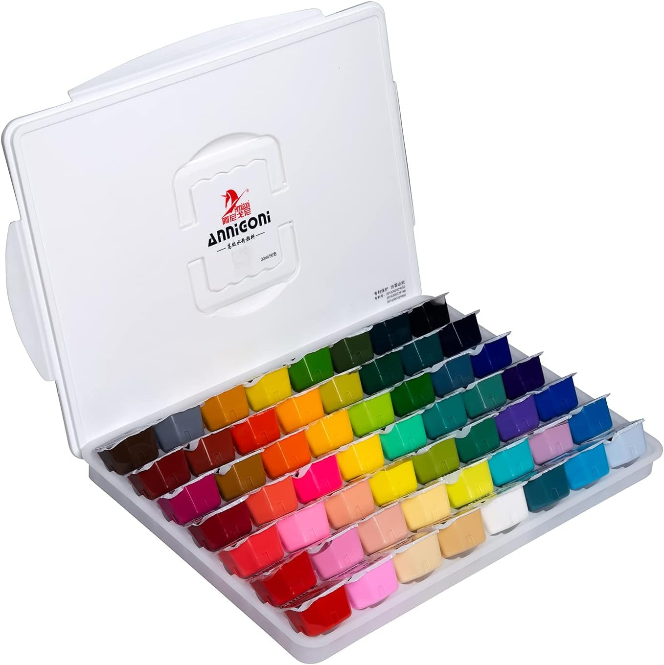 Gouache Paint Set, 56 Colors X 30Ml Unique Jelly Cup Design in a Carrying Case, Gouache Opaque Watercolor Painting Perfect Art Supplies for Artists, Students, and Kids