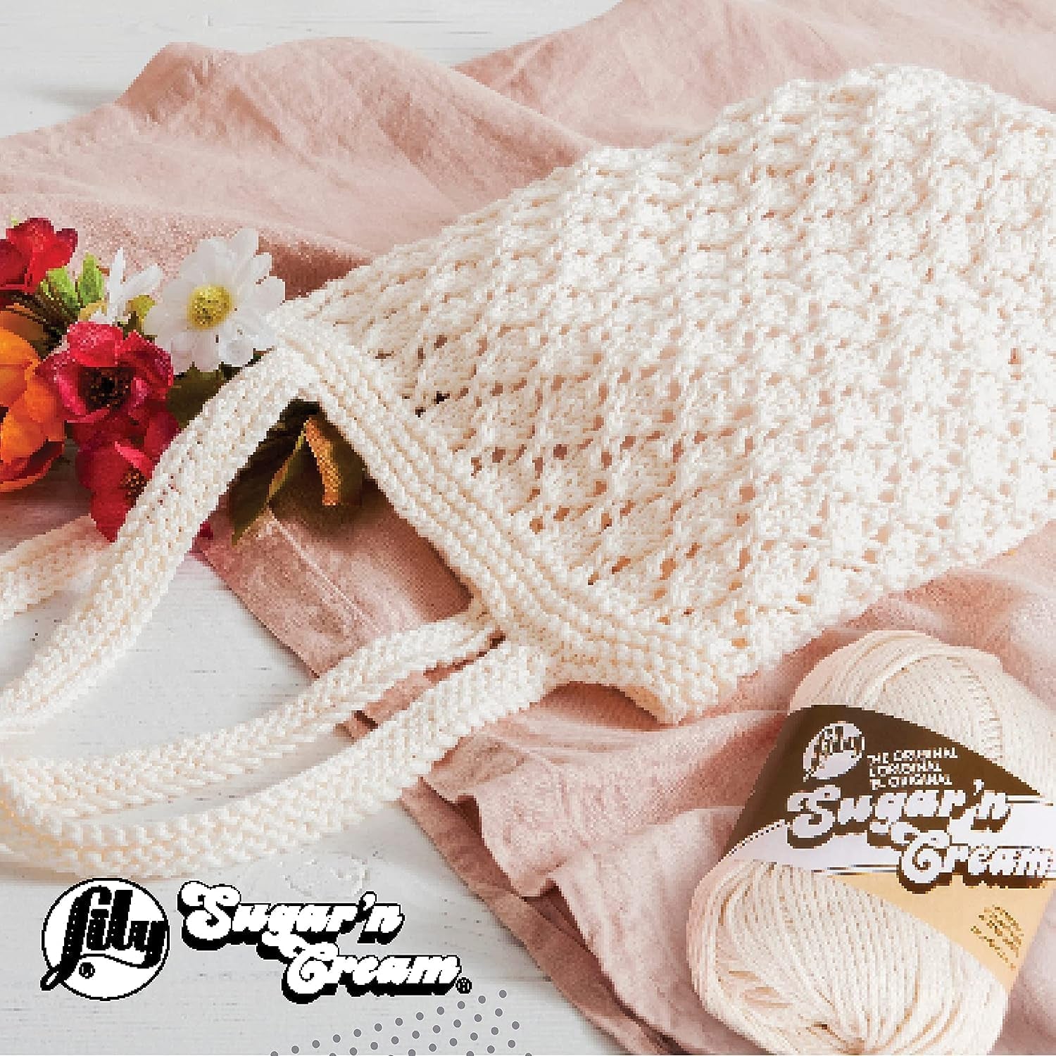 Sugar &#39;N Cream the Original Solid Yarn, 2.5Oz, Medium 4 Gauge, 100% Cotton - Blue - Machine Wash &amp; Dry