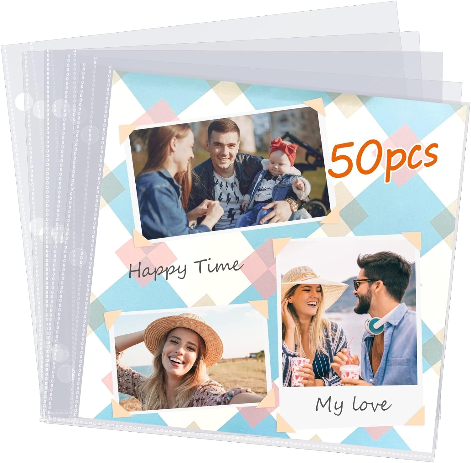 12X12 Scrapbook Page Protectors, 50 Pack, Scrapbook Refill Pages Protective Sleeves, Heavyweight, Fit Scrapbook Binder and 12X12 Photo Album Refill Pages