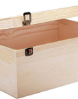14" X 10" X 6.5"- Large Wooden Box with Hinged Lid - Unfinished Wood Box - Pine Wood Boxes for Crafts - Wooden Storage Box - DIY Memory Box - Wooden Keepsake Box - Cajas De Madera
