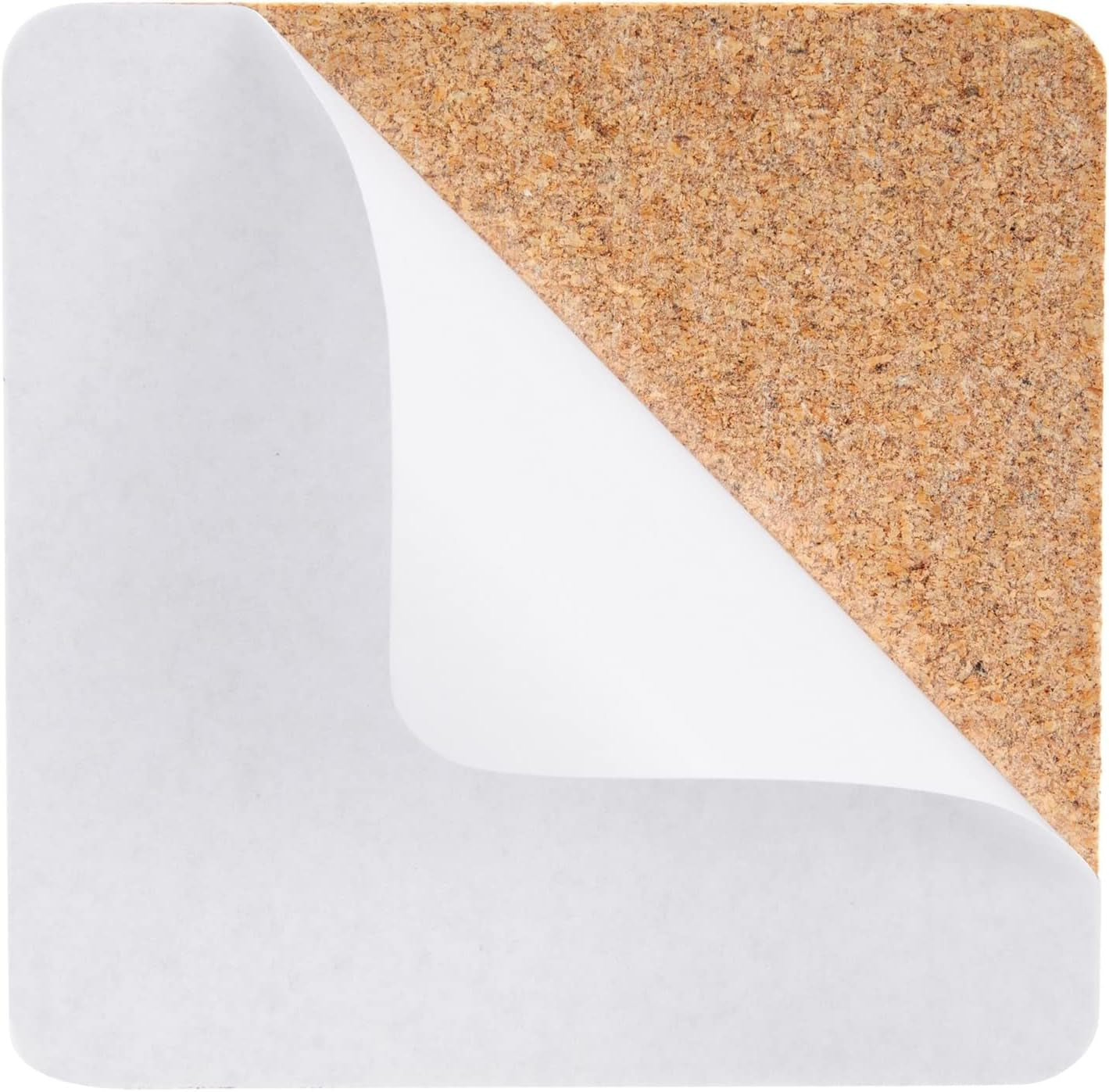 50 Pack Square Self Adhesive Cork Board Backings for DIY Crafts, Projects, Customizable Cork Tiles, Cork Squares for Coasters, Decor (1.5 Mm Thick, 3.7 in Length)