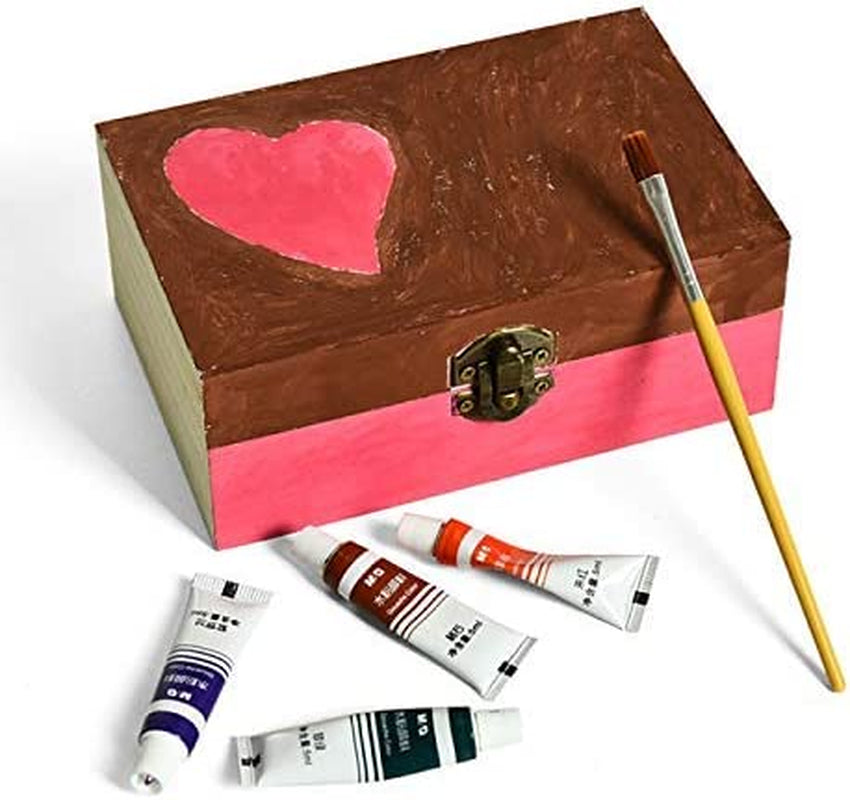 6Pcs Large Unfinished Wooden Box Rectangle Keepsake Box Stash Boxes with Hinged Lid for DIY Easter Arts Hobbies, Jewelry,6X4X2.3Inch