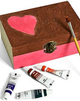 6Pcs Large Unfinished Wooden Box Rectangle Keepsake Box Stash Boxes with Hinged Lid for DIY Easter Arts Hobbies, Jewelry,6X4X2.3Inch