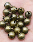 100PCS Small Jingle Bell 1/2 Inches Vintage Bronze Mini 10Mm Alloy Beads DIY for Jewelry Findings Sewing Wedding Doors Crafts