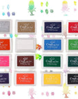Finger Ink Pads for Kids Washable Craft Ink Stamp Pads, 16 Color DIY for Rubber Stamps, Paper, Scrapbooking, Wood Fabric, Best Gift for Kids