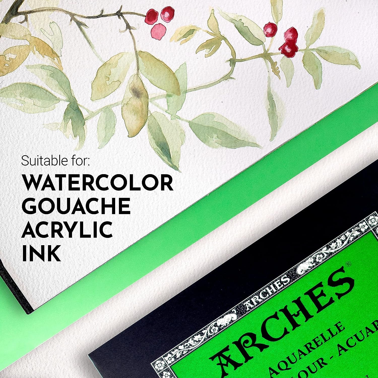 Aquarelle Watercolor Pad, Cold Pressed, 140Lb/300Gsm, 12 Sheet, 10X14 Inch,  Watercolor Paper 100% Cotton