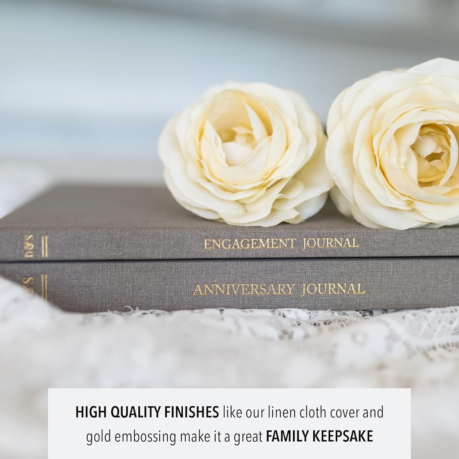 Wedding Anniversary Journal (Taupe, 189 Pages) by Duncan & Stone - Anniversary Book for Couple - Marriage Memory Book & Photo Album - Unique Wedding Gifts for Couple