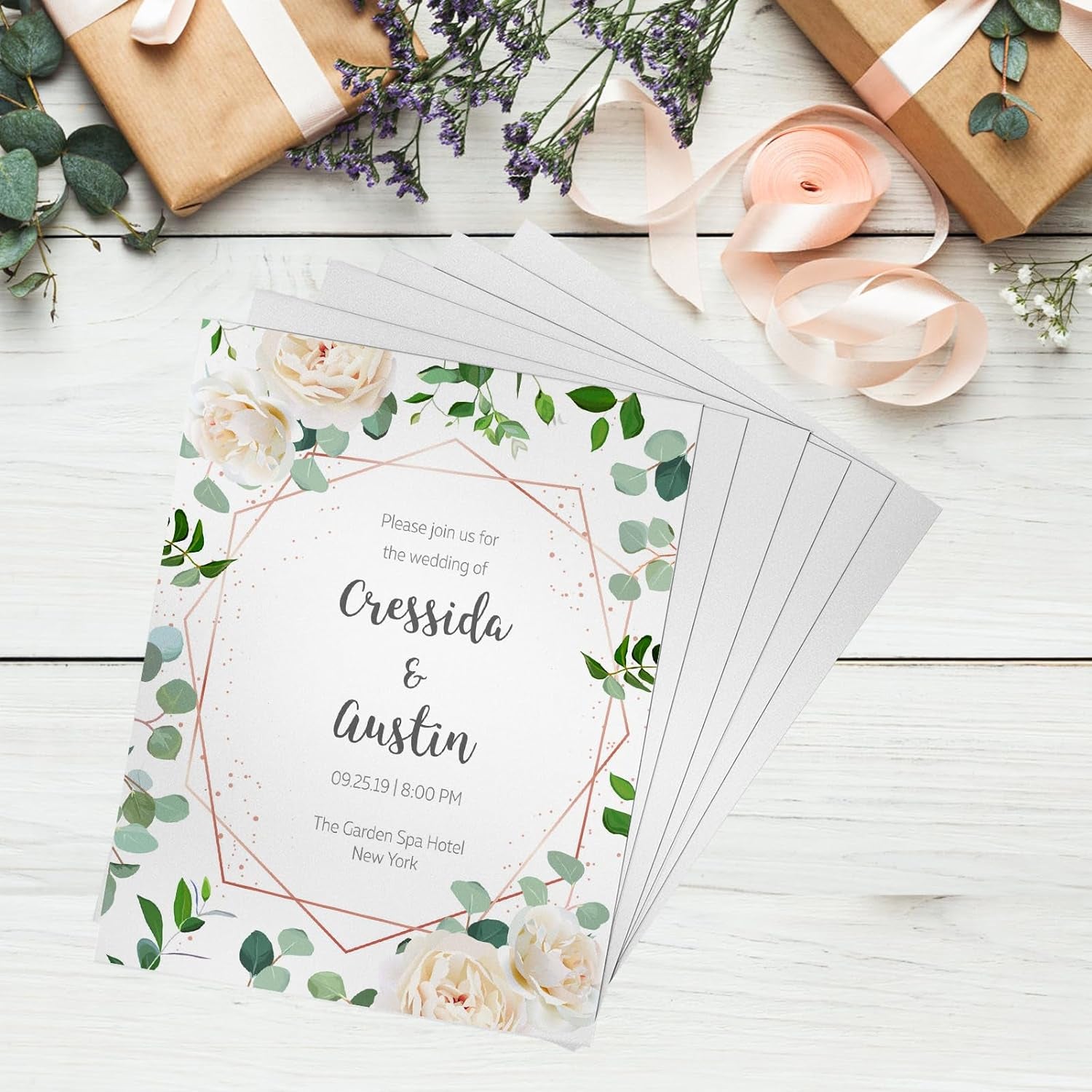 25 Sheets White Shimmer Cardstock 8.5 X 11 Cardstock Paper, Thick Cardstock 92Lb/250Gsm Card Stock Printer Paper, Cover Stock Metallic Paper for Christmas Card Making, Invitations, DIY Crafts