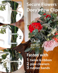 Church Pew Clips and Bow Holders - Wedding Decorations Made in USA Heavy Duty Plastic Hooks Attach Pew Bows, Flowers, Signs, Tulle to Aisle Chairs, Pew Ends, Tables, Railings (Pack of 12)