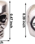 50 PCS Tibet Silver 4Mm Macroporous Skull Spacer Beads Great DIY Accessories for Jewelry Making Supplies in Bulk