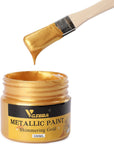 Acrylic Paint Metallic Gold, Non Toxic, Non Fading, 100Ml Gold Leaf Paint for Art, Painting, Handcrafts, Ideal for Canvas Wood Clay Fabric Craft Supplies
