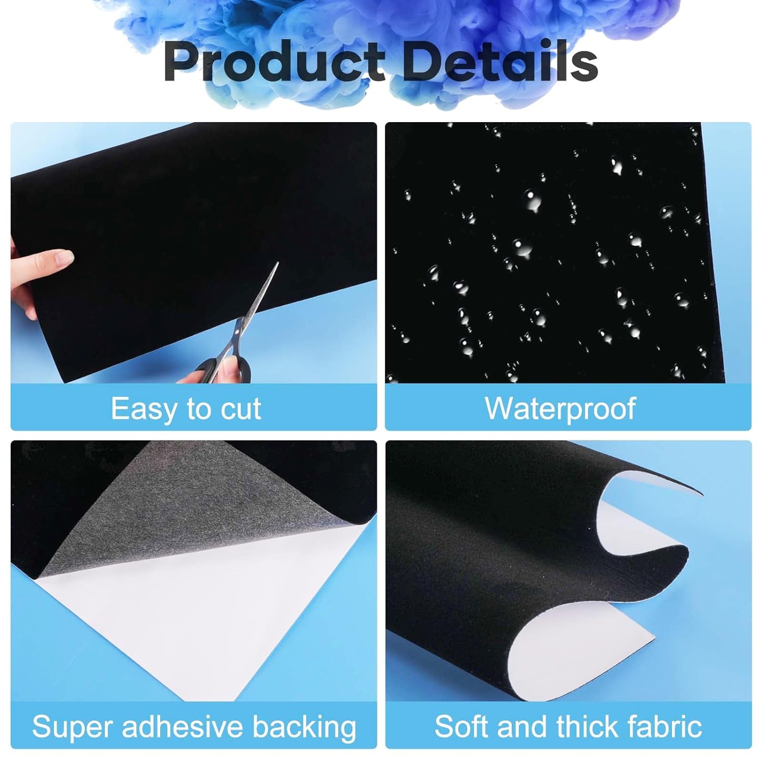 Black Felt Fabric - 10Pcs Self Adhesive Felt Sheets with Adhesive Backing, Soft Black Velvet Felt Drawer Liner for Art &amp; Crafts, Jewelry Box Felt Liner(8.3" X 11.8")