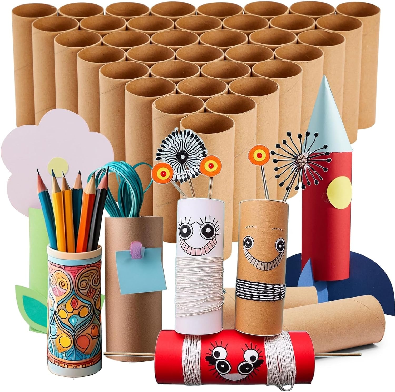 36 Pack Brown Cardboard Tubes for Crafts, DIY Craft Paper Roll for Diorama (1.6 X 4.7 In)